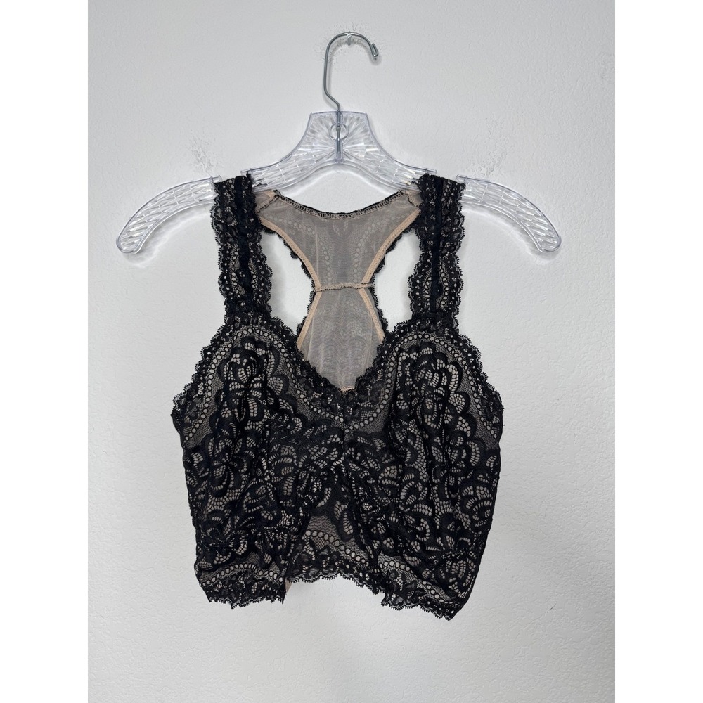 Torrid Curve Black Nude Lace Racerback Unlined Bralette Size 0 / Large‎ NEW
